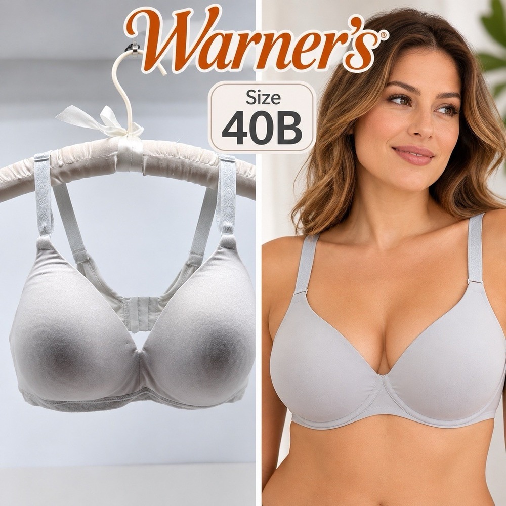 Warner's Blissful Benefits Bra 40B White Wireless Lightly Lined RM1691W